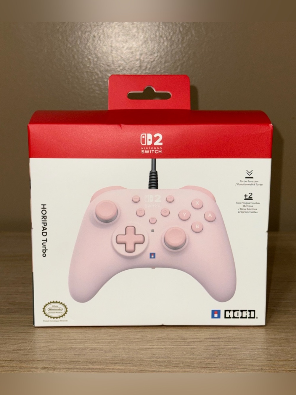 NIB HORI HORIPAD Turbo controller for the Nintendo Switch 2 in "Cozy Pink"